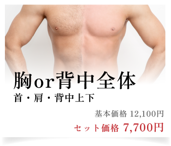 胸or背中全体（首・方・背中上下）